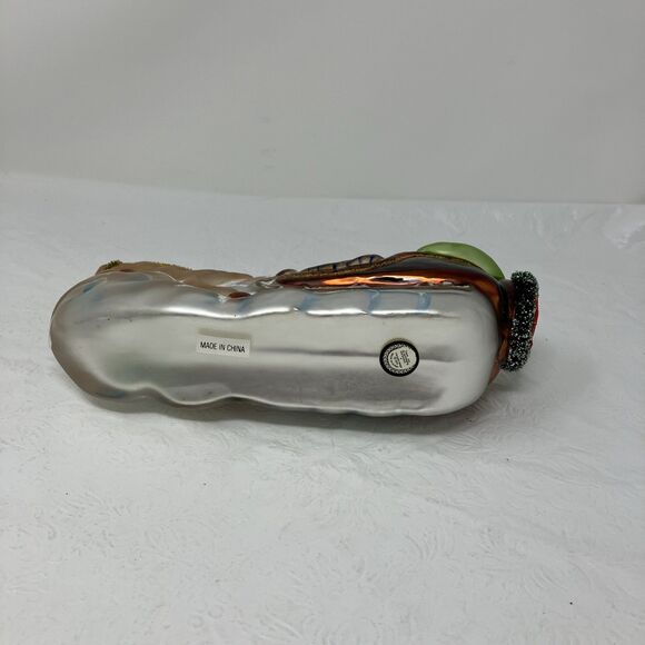 PESCHKA Hand Blown Glass Christmas Santa Sleigh Tree Gifts Reindeer Figurine 9" - Picture 8 of 14